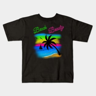 Neon Digital Airbrushed Beach Beauty Kids T-Shirt